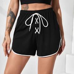 Контрастные кружева Спортивный Шорты Shein