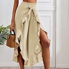 Однотонные брюки с узлом Shein