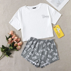 буква Повседневный Пижама Shein
