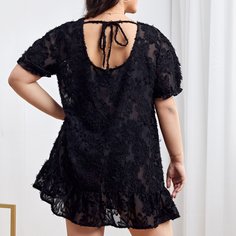 Платье размера плюс с узлом сзади Shein