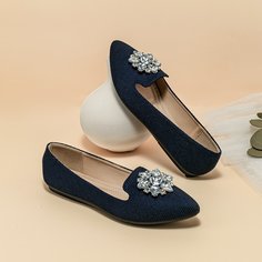 со стразами Одноцветный Модный Балетки Shein