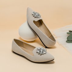 со стразами Одноцветный Модный Балетки Shein