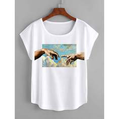 Объект Повседневный Футболки Shein