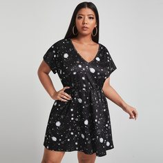 Космический Повседневный Платья размер плюс Shein