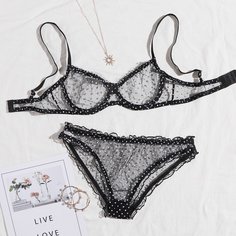 Комплект сетчатого нижнего белья на косточках Shein