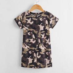 Камуфляж Повседневный Комбинезоны для девочек Shein