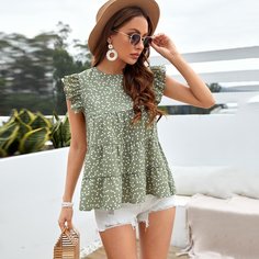 с оборками Сердечко Бохо Блузы Shein
