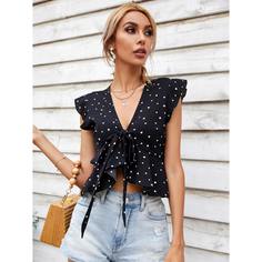 С оборками Сердечко Бохо Женские топы Shein