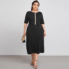 Платье размера плюс с высокой талией Shein