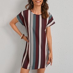 Платье в полоску с оригинальным рукавом Shein