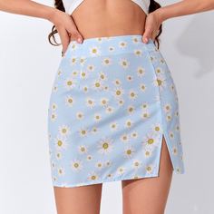 Разрез Цветочный Бохо Юбки Shein
