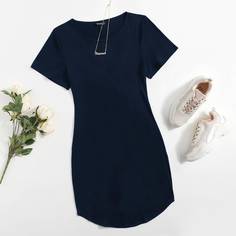 Однотонное платье размера плюс Shein