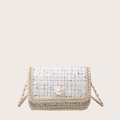 с жемчугом Клетка Детские сумки через плечо Shein