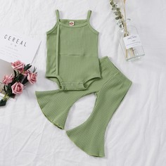 Боди в рубчик и брюки-клеш для девочек Shein