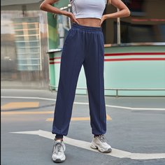 Одноцветный Спортивные брюки Shein
