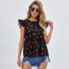 Блузка с вишневым принтом Shein