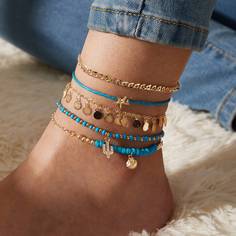 Ножной браслет с кактусом 5шт Shein