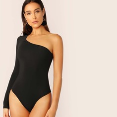 Облегающее Боди На Одно Плечо Shein
