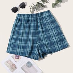 Широкие шорты в клетку Shein