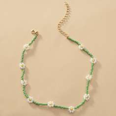 Ожерелье из бус с декором цветка Shein