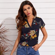 Топ с цветочным принтом Shein