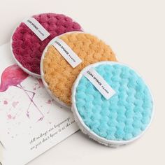 3шт пуховка для снятия макияжа Shein