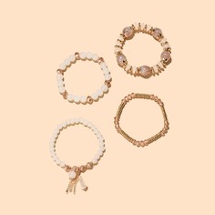 4шт браслет с декором хрусталя Shein