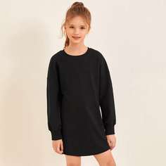Однотонное свитшот-платье для девочек Shein