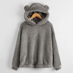 Плюшевая толстовка с ушами для мальчиков Shein
