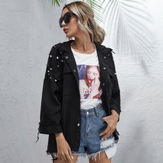 Пальто с жемчугами Shein
