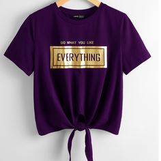 Топ с текстовым принтом и узлом Shein