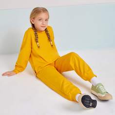 Однотонная толстовка и джоггеры для девочек Shein