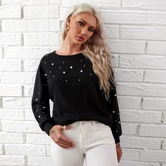 Футболка с жемчугами Shein