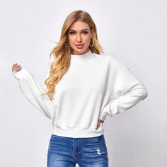 Шнуровка Ровный цвет Повседневный Свитшоты Shein