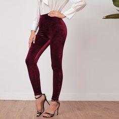 Бархатные леггинсы Shein