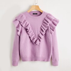 Однотонный топ с оборками Shein