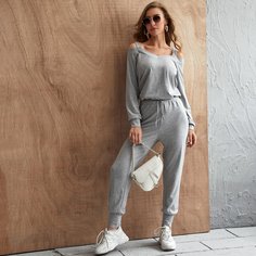 Однотонный пуловер и джоггеры Shein
