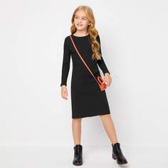 Шнуровка Одноцветный Повседневный Платья для девочек Shein