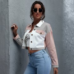 Контрастная короткая куртка Shein