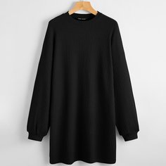 Однотонное трикотажное платье Shein