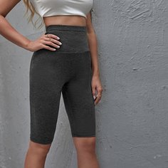 Однотонные байкерские шорты Shein