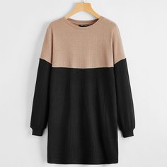 Двухцветное платье-футболка Shein