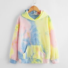 Толстовка с принтом тай дай для девочек Shein
