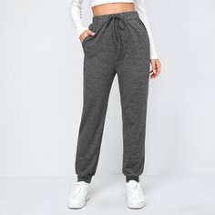 Однотонные спортивные брюки на кулиске Shein