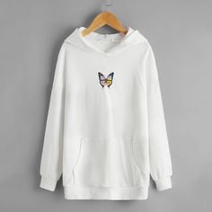 Толстовка на кулиске с принтом бабочки для девочек Shein