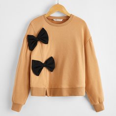 Разрез Повседневный Толстовки для девочек Shein