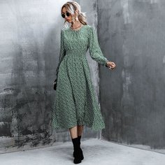 Платье с оригинальным рукавом и цветочным принтом Shein
