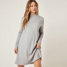 Однотонное платье с воротником-стойкой Shein