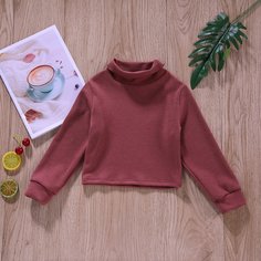 Футболка с высоким воротником для девочек Shein