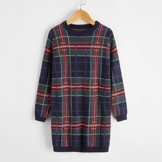 Платье в клетку для девочек Shein